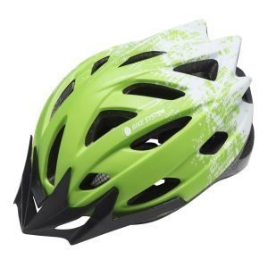 Bike System Ad. Pro-Sport Green-White L 56-61 Cm Valko-Vihreä Pyöräilykypärä