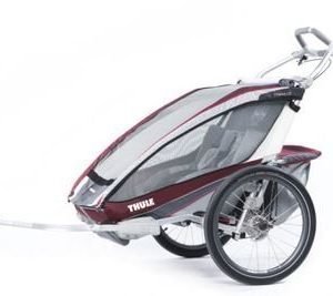 Thule Chariot CX2 pyöräkärry kahdelle lapselle punainen + pyöräilypaketti