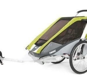 Thule Chariot Cougar 1 pyöräkärry yhdelle lapselle vihreä +pyöräilypaketti