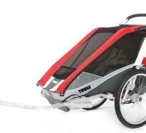 Thule Chariot Cougar 2 pyöräkärry kahdelle lapselle punainen +pyöräilypaketti